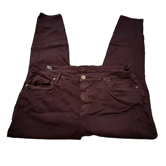 Kut from the Kloth Hi-Rise Ankle Skinny Deep Wine Pants Stretch women’s 18W - Picture 2 of 4